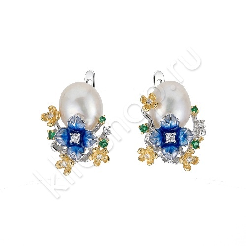 Серьги 34С159333 из серебра купить. 