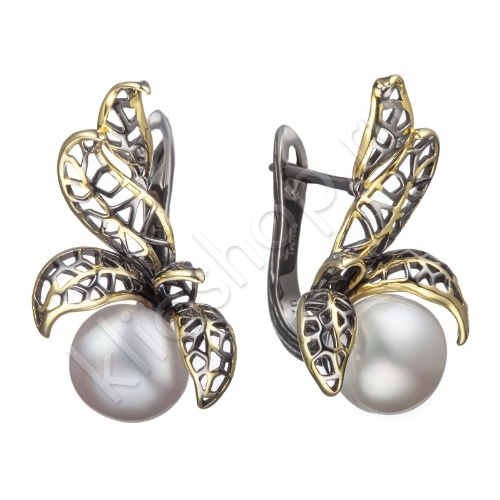 Серьги 34С158064 из серебра купить. 