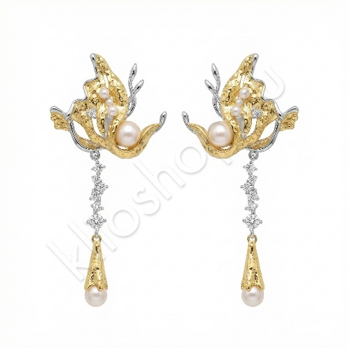 Серьги 34С159299 из серебра купить. 