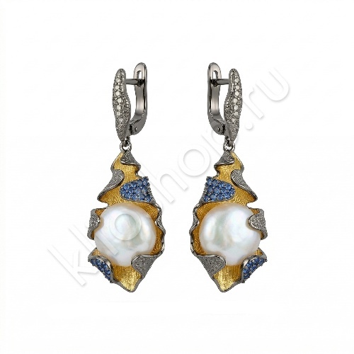 Серьги 34С159303 из серебра купить. 