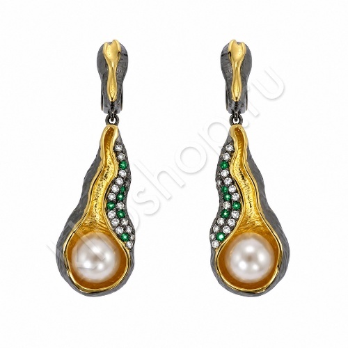 Серьги 34С160173 из серебра купить. 