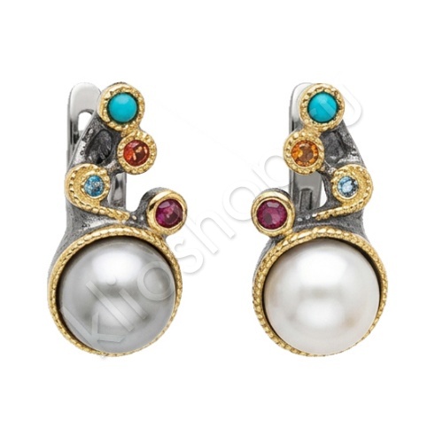 Серьги 34С159307 из серебра купить. 