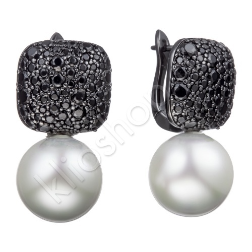 Серьги 34С158252 из серебра купить. 