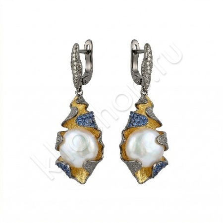 Серьги 34С159303 из серебра купить. 