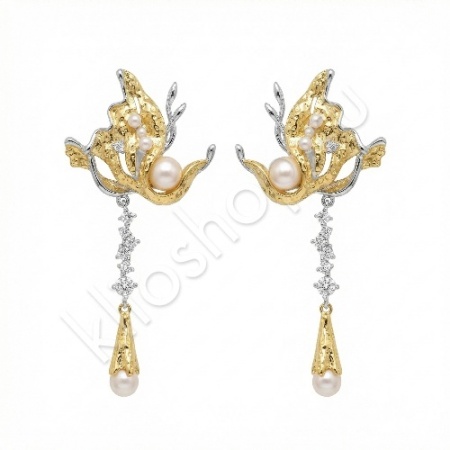 Серьги 34С159299 из серебра купить. 