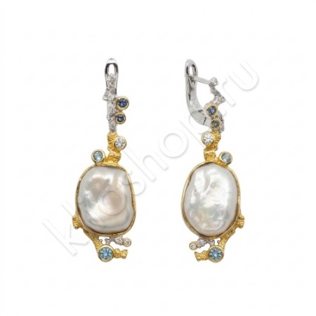 Серьги 34С159315 из серебра купить. 